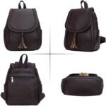 Fashion Small Synthetic Leather Backpack Purse For Women and Ladies with Tassel (Coffee)