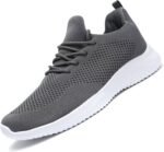 Mens Slip-on Tennis Shoes Walking Running Sneakers Lightweight Breathable Casual Soft Sole Mesh Work Gym Trainers