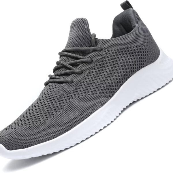 Mens Slip-on Tennis Shoes Walking Running Sneakers Lightweight Breathable Casual Soft Sole Mesh Work Gym Trainers