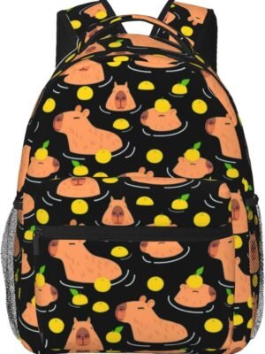 capybara gifts,cute backpack,capybara backpack,black backpack,11.4 * 7.8 * 15.7 inches,04