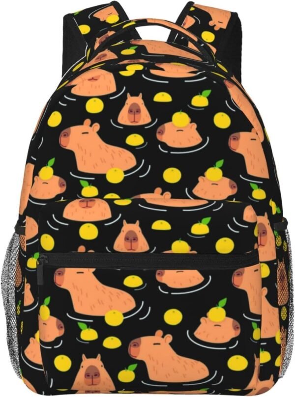 capybara gifts,cute backpack,capybara backpack,black backpack,11.4 * 7.8 * 15.7 inches,04