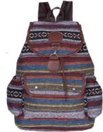Vintage Backpack for Women,Boho Casual Backpack Purse,Unique Style Fashion Ethnic Handbag Shoulder Bag,Green