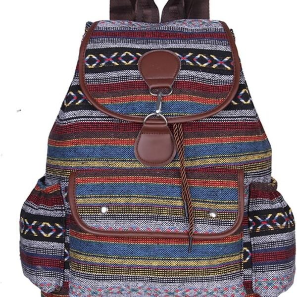 Vintage Backpack for Women,Boho Casual Backpack Purse,Unique Style Fashion Ethnic Handbag Shoulder Bag,Green