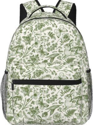 cottage core backpack,fairycore backpack,aesthetic backpack,green backpack,backpack for women,floral backpack,11.4 * 7.8 * 15.7 inches,03
