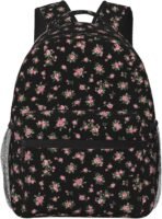 aesthetic backpack,floral backpack,coquette backpack,backpack for women,trendy backpack,black backpack,11.4 * 7.8 * 15.7 inches,07