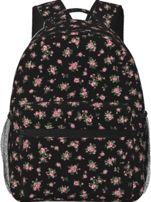 aesthetic backpack,floral backpack,coquette backpack,backpack for women,trendy backpack,black backpack,11.4 * 7.8 * 15.7 inches,07