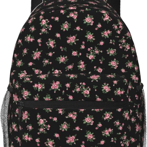 aesthetic backpack,floral backpack,coquette backpack,backpack for women,trendy backpack,black backpack,11.4 * 7.8 * 15.7 inches,07