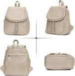 Fashion Small Synthetic Leather Backpack Purse For Women and Ladies with Tassel (beige)