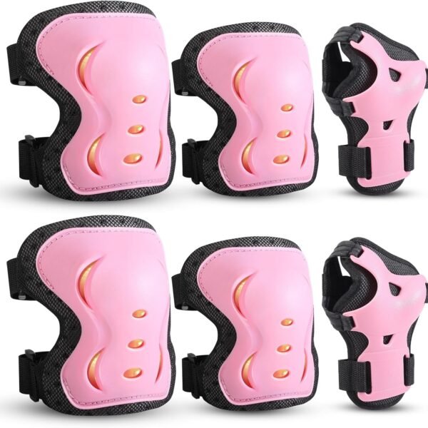 Kids/Youth/Adult Knee Pads Elbow Pads with Wrist Guards Protective Gear Set 6 Pack for Roller Skating Skateboard Cycling Skating Bike Scooter Riding Sports