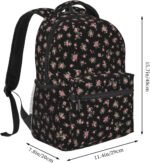 aesthetic backpack,floral backpack,coquette backpack,backpack for women,trendy backpack,black backpack,11.4 * 7.8 * 15.7 inches,07