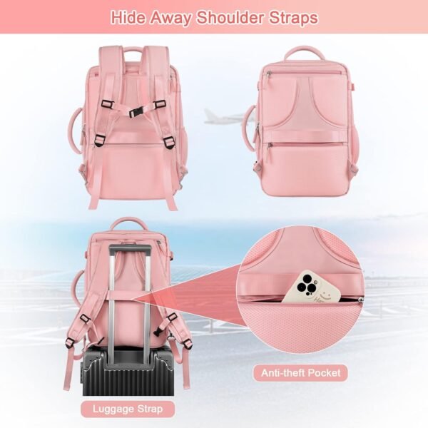 Large Travel Backpack for Women, 40L Carry On Backpack, 17 Inch Laptop Waterproof Backpack, College Bookbag, Backpack for Women, as Person Item Flight Approved