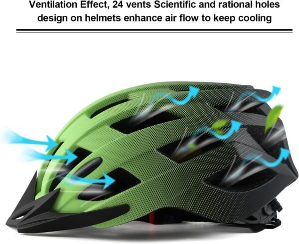 Adult Bike Helmets, Adjustable Mens Womens Bicycle Helmet, Lightweight Road Mountain Cycling Safety Sports Helmets with Detachable Visor