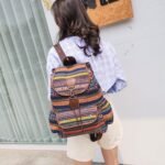 Vintage Backpack for Women,Boho Casual Backpack Purse,Unique Style Fashion Ethnic Handbag Shoulder Bag,Yellow