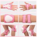 Kids Protective Gear Set - Knee Pads Elbow Pads with Wrist Guards for Ages 3-12 | 3-in-1 Safety Protective Gear for Skating, Cycling, Biking, Roller Skates, Scooters (Pink, S(3-7Years))