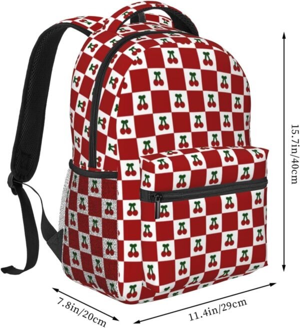 cherry backpack,red checkered backpack,cherry bag.coquette backpack,backpack for women,11.4 * 7.8 * 15.7 inches,06