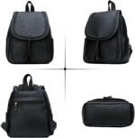 Fashion Small Synthetic Leather Backpack Purse For Women and Ladies with Tassel (Black)