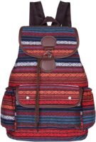 Vintage Backpack for Women,Boho Casual Backpack Purse,Unique Style Fashion Ethnic Handbag Shoulder Bag,Red