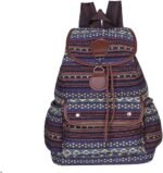 Vintage Backpack for Women,Boho Casual Backpack Purse,Unique Style Fashion Ethnic Handbag Shoulder Bag,Blue