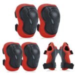 Adjustable Kids Knee Pads Elbow Pads Wrist Guards Set for 3-8 Years Child Protective Gear Set for Roller Skates,BMX,Bike,Cycling, Skateboard, Inline Skating, Scooter Riding Sports,Football