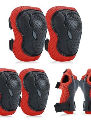 Adjustable Kids Knee Pads Elbow Pads Wrist Guards Set for 3-8 Years Child Protective Gear Set for Roller Skates,BMX,Bike,Cycling, Skateboard, Inline Skating, Scooter Riding Sports,Football