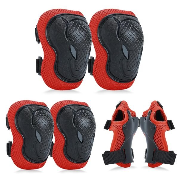 Adjustable Kids Knee Pads Elbow Pads Wrist Guards Set for 3-8 Years Child Protective Gear Set for Roller Skates,BMX,Bike,Cycling, Skateboard, Inline Skating, Scooter Riding Sports,Football