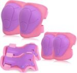 Kids Protective Gear, Knee Pads Elbow Pads with Wrist Guards for Roller Skating Cycling Skateboard Bike Scooter Rollerblade Safety Gear for Kids 2-7 Years Old