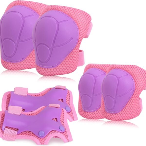 Kids Protective Gear, Knee Pads Elbow Pads with Wrist Guards for Roller Skating Cycling Skateboard Bike Scooter Rollerblade Safety Gear for Kids 2-7 Years Old
